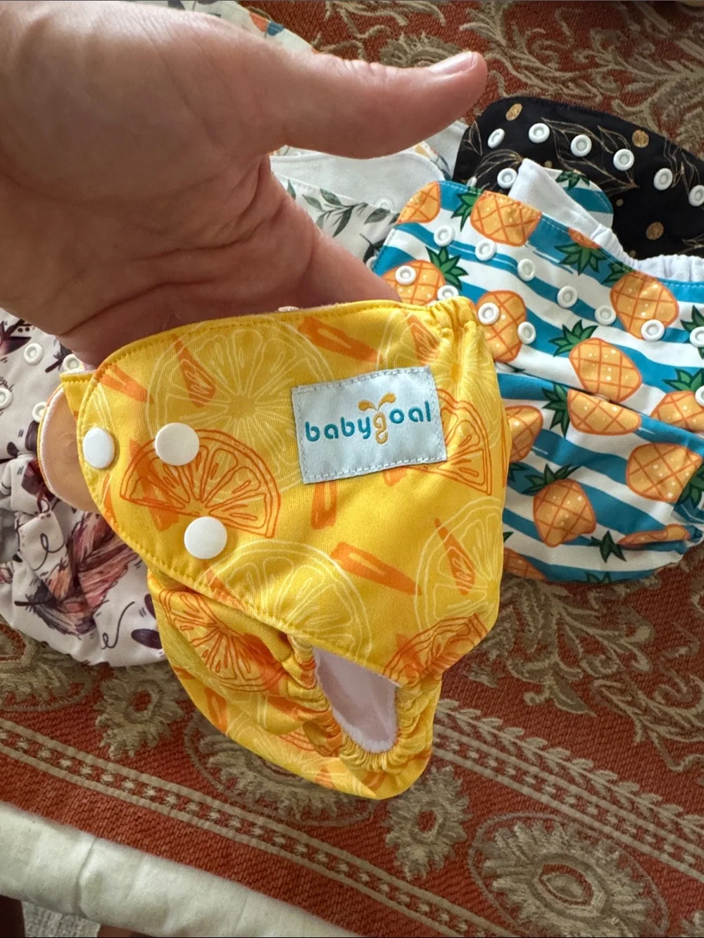 Adjustable Reusable Diaper Cover - Yellow Pineapple & Assorted Prints